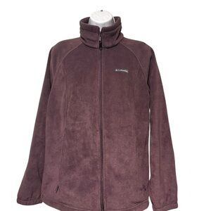 Columbia Women's Plum Colored Fleece Full Zip Up Mock Neck Jacket L
